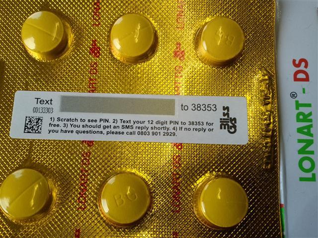 Sproxil: labelled Lonart-DS blister Sproxil: labelled Lonart-DS blister